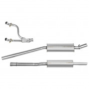 Exhaust System, standard, stainless steel, chrome bumper